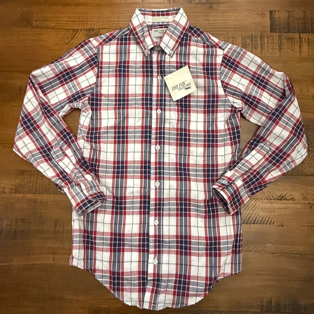 The‎ Fox Collection Plaid Shirt Button Down Long Sleeve Casual Top Size 14